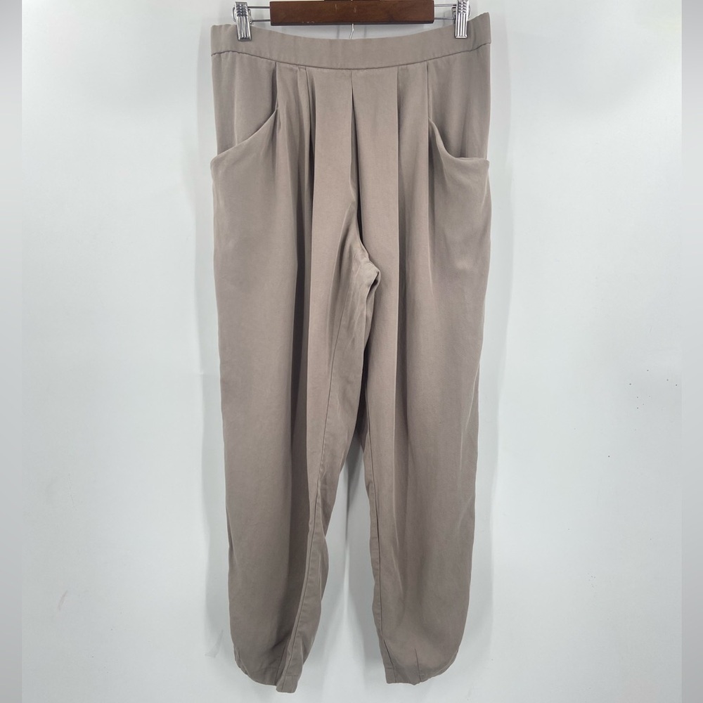 Eileen Fisher Pleated Pull-On Ankle‎ Pants Gray Medium